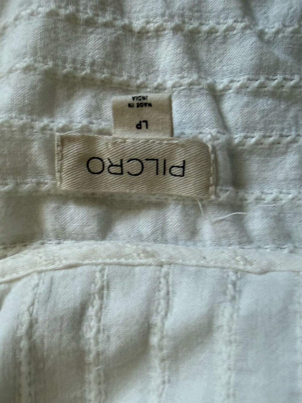 Pilcro Cream Ruffle-Collar Button Front Blouse - Picture 3 of 4